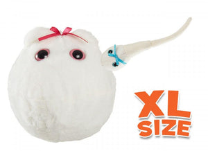 Egg Cell XL Size & Mini Magnetic Sperm Cell - GIANTmicrobes® Plush Toy | img_1 | Foxx Life Sciences Global | shopfls.com