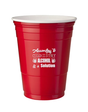 "According To Chemistry Alcohol Is A Solution" - Red Stadium Cup | img_1 | Foxx Life Sciences Global | shopfls.com
