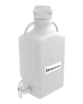 Brewtainers High Density Poly Ethylene (HDPE) 10L (3.44 Gal Max) Homebrew Yeast Spigoted Dispensing Container with leakproof Tight Sealed 83B Cap | img_1 | Foxx Life Sciences Global | shopfls.com